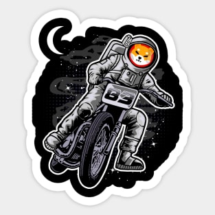 Astronaut Motorbike Shiba Inu Coin To The Moon Crypto Token Shib Army Cryptocurrency Wallet HODL Birthday Gift For Men Women Sticker